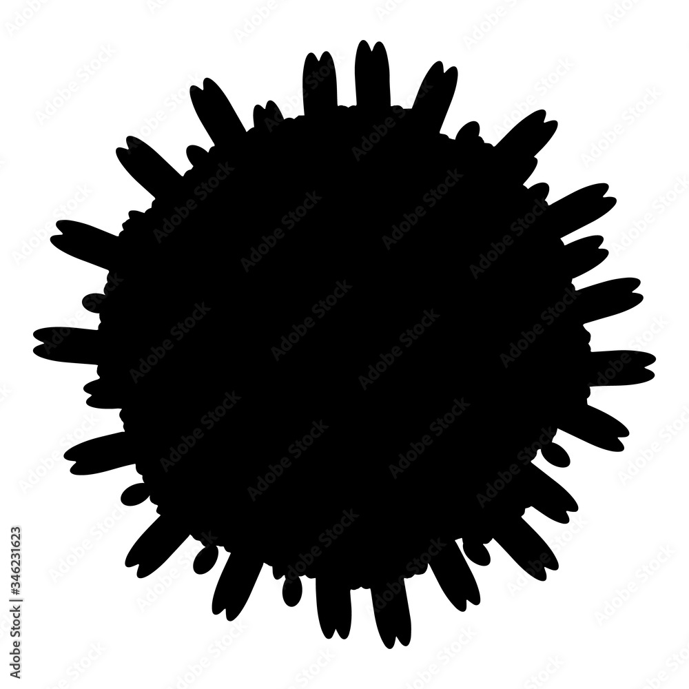 Coronavirus black silhouette. The structure of the Chinese coronavirus. Influenza virus. Flu. illustration on isolated background. Coronavirus black silhouette. The structure of the Chinese coronavirus. Influenza virus. Flu. illustration on isolated background.