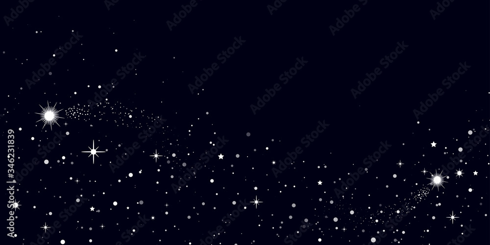 Space background, beautiful universe, night sky with stars. Texture for  wallpapers, fabric, wrap, web page backgrounds, vector illustration Stock  Vector | Adobe Stock