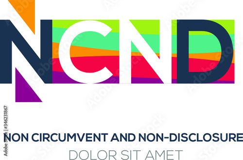 Creative colorful logo ,NCND mean (non circumvent and non-disclosure) .