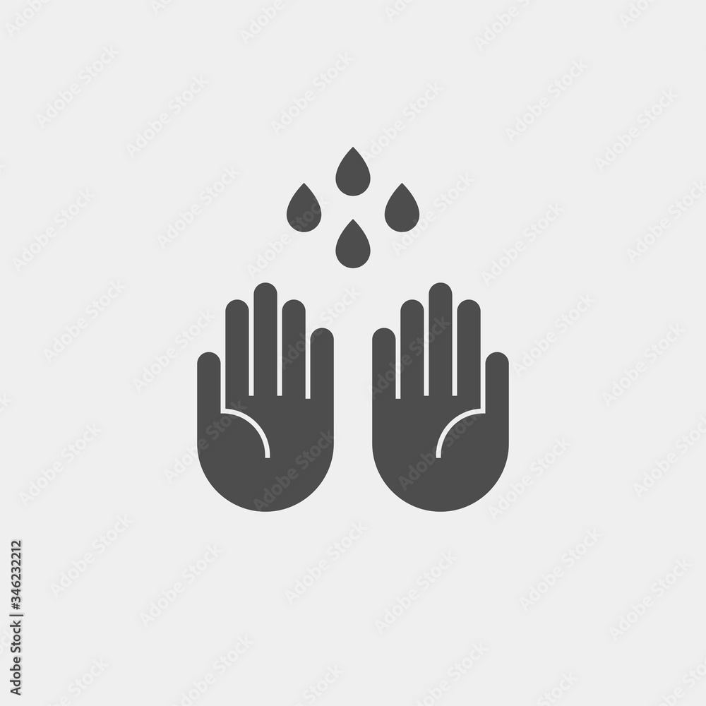 Hand wash flat vector icon. Clean hands flat vector icon Hand wash flat vector icon. Clean hands flat vector icon