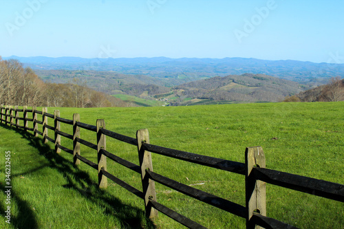 wooden fence in the field