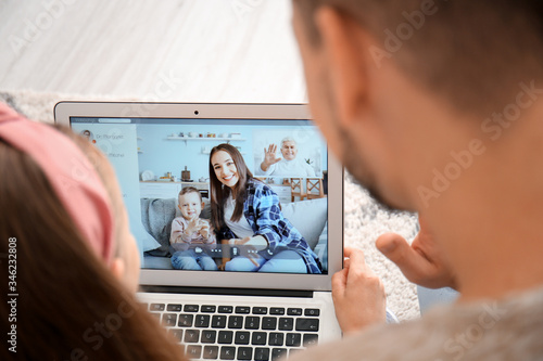 Father with little daughter...