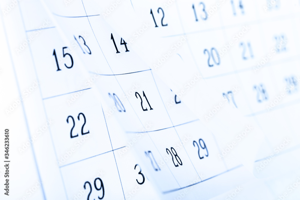 Abstract blur page calendar 2020 flipping sheet close background Abstract blur page calendar 2020 flipping sheet close background