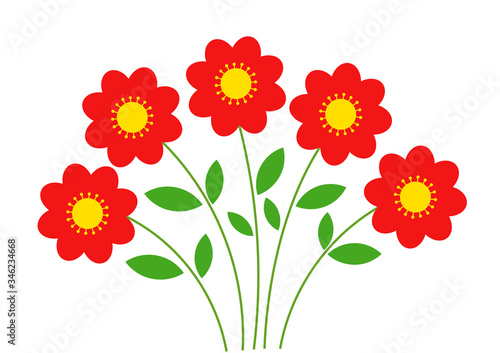 Red flowers bouquet.