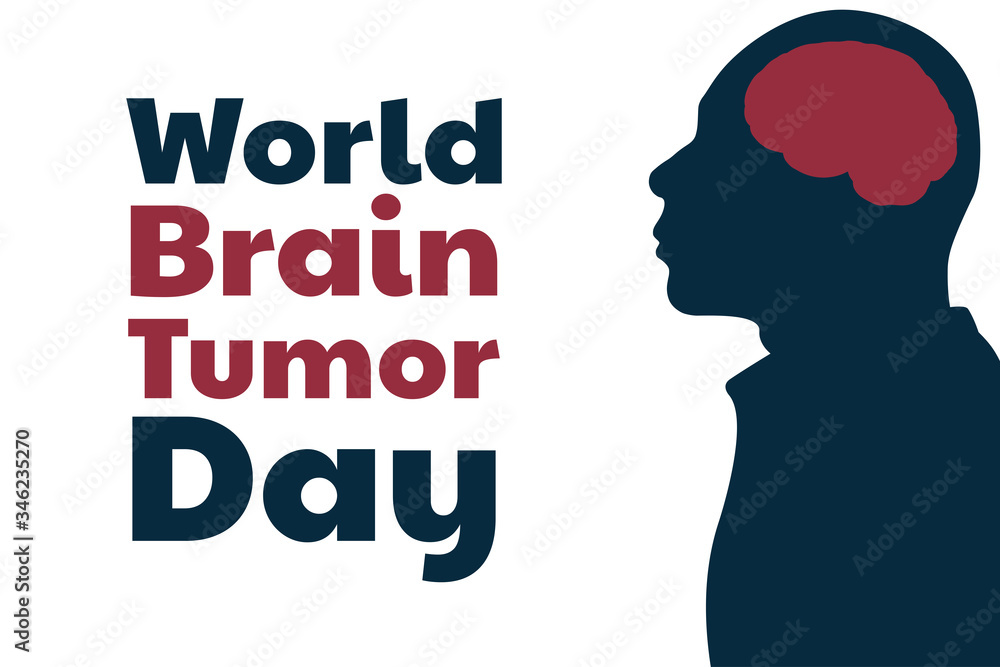 World Brain Tumor Day concept. June 8. Template for background, banner, card, poster with text inscription. Vector EPS10 illustration.