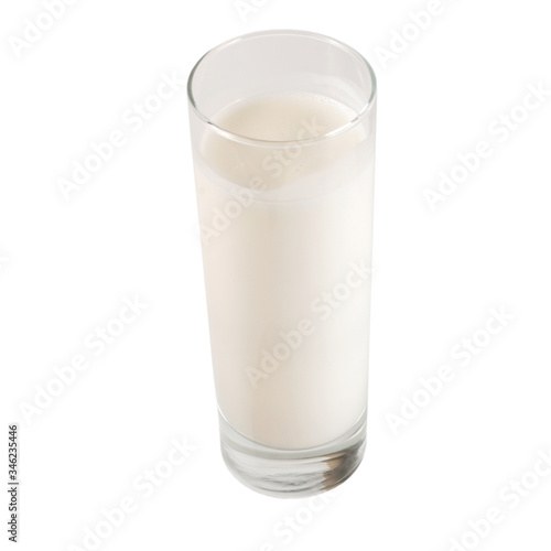 full glass fresh milk cow breakfast isolated