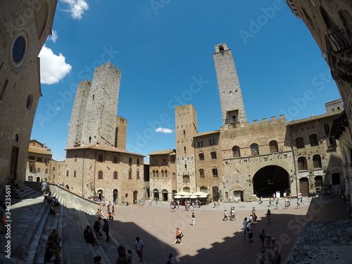 Obraz na płótnie Manhattan średniowiecza - San Gimignano, Toskania, Włochy w salonie