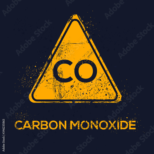 Warning sign (carbon monoxide), vector illustration.