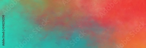 beautiful abstract painting background texture with indian red, light sea green and slate gray colors and space for text or image. can be used as horizontal background graphic