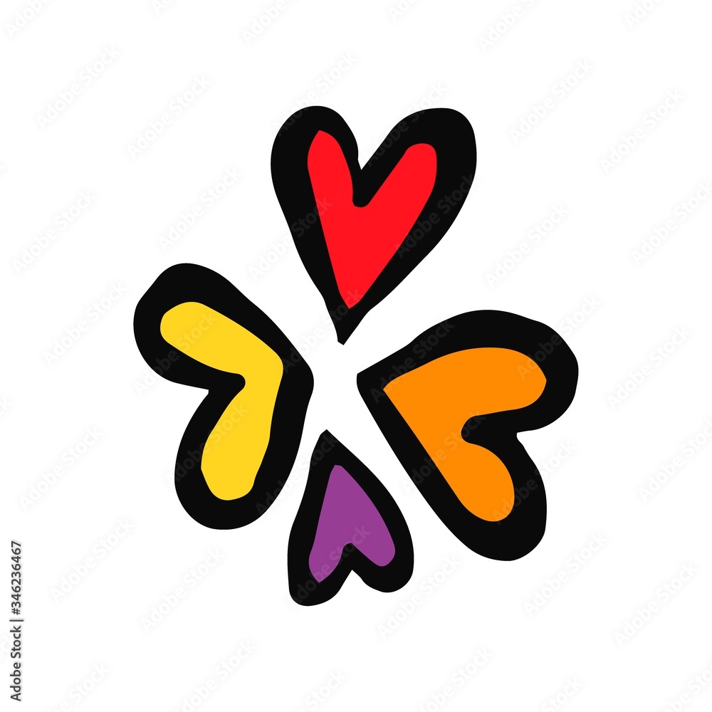 Set hearts in doodle style - Life,Gets,Better,Together. Copy space. LGBT rights symbol. Isolated. Vector hand drawn illustration. Set hearts in doodle style - Life,Gets,Better,Together. Copy space. LGBT rights symbol. Isolated. Vector hand drawn illustration.
