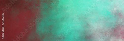 beautiful vintage abstract painted background with medium aqua marine and old mauve colors and space for text or image. can be used as horizontal background texture