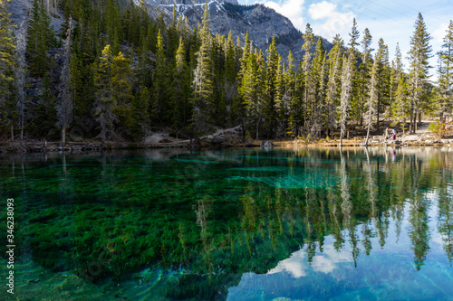 Fototapeta Naklejka Na Ścianę i Meble -  Grassi Lakes, Canmore, Alberta, Canada. Beautiful mountain scenery and landscape view in Canadian Rockies.