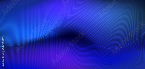 Vector, illustration abstract wavy, wave, line and blurred gradient mesh in bright color background. Dynamic minimal wave line composition design, layout for flyer, poster, banner