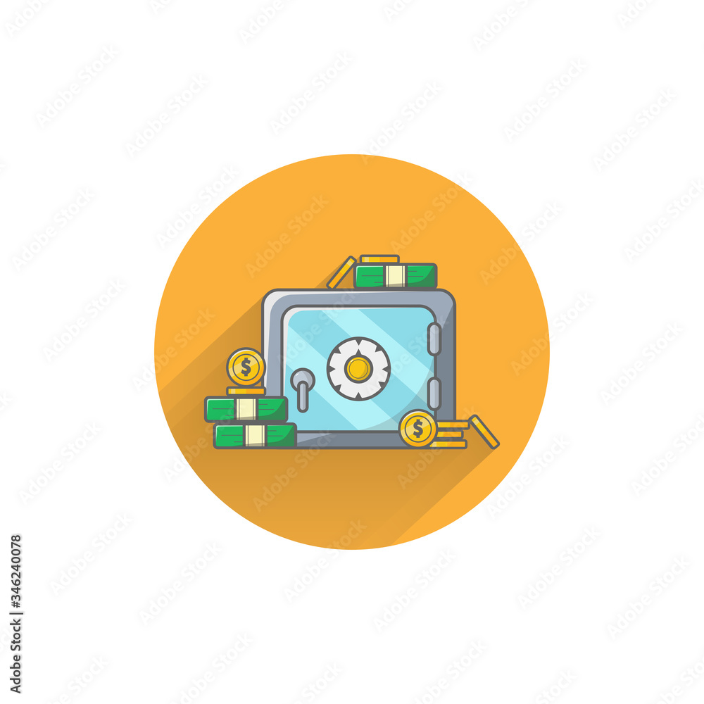 bank safe colorful flat icon with long shadow. money safe flat icon bank safe colorful flat icon with long shadow. money safe flat icon