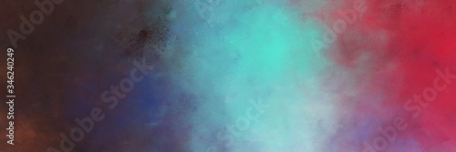 beautiful abstract painting background texture with medium aqua marine, very dark violet and moderate red colors and space for text or image. can be used as horizontal background graphic