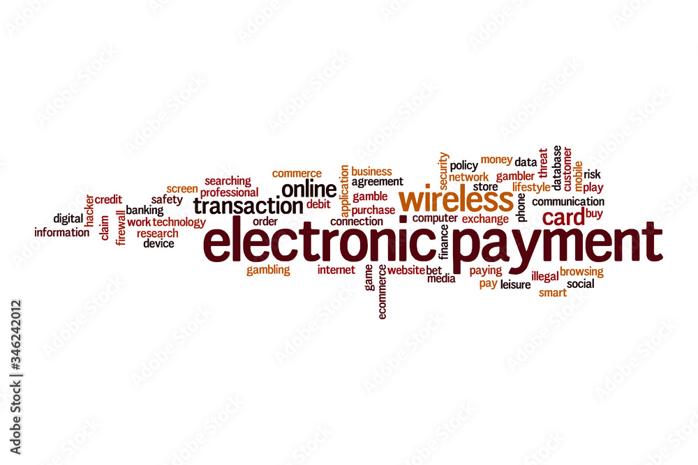 Electronic payment word cloud concept