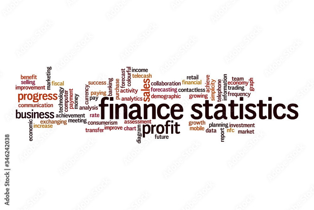 Finance statistics word cloud concept Finance statistics word cloud concept