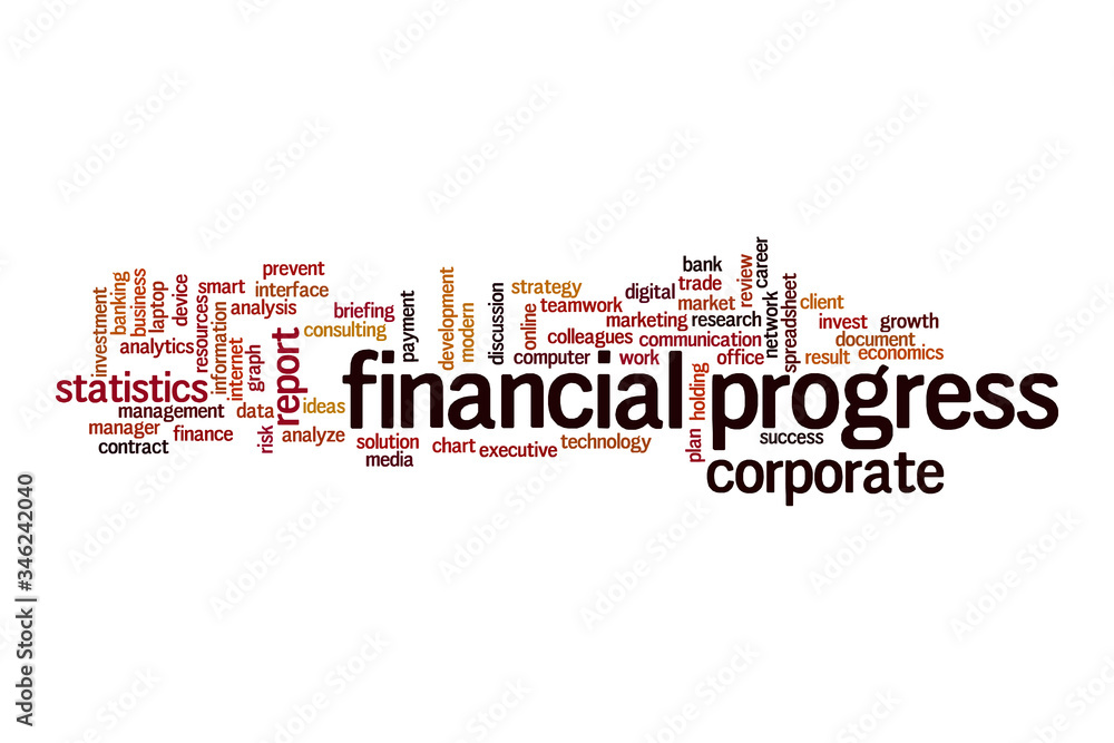 Financial progress word cloud concept Financial progress word cloud concept