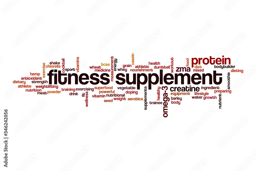Fiitness supplement word cloud concept Fiitness supplement word cloud concept