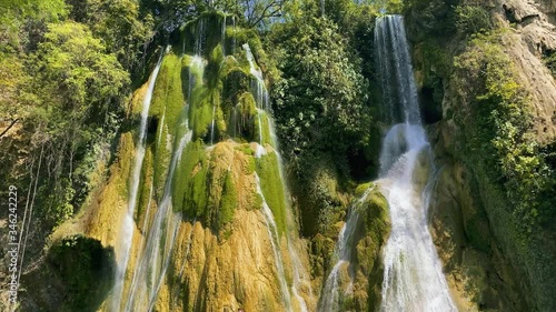 really beautiful waterfall in Huasteca Potosina - México. Minas viejas waterfall photo