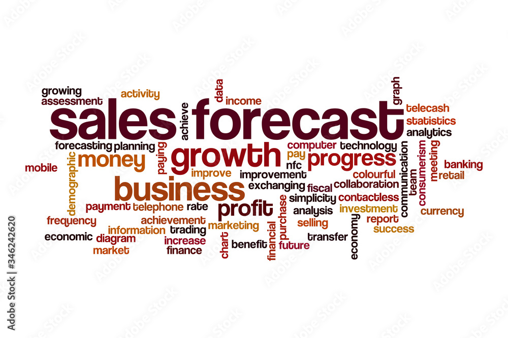 Sales forecast word cloud concept Sales forecast word cloud concept