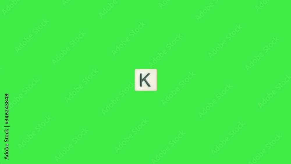 alphabet scrabble starting from A with green screen alphabet scrabble starting from A with green screen