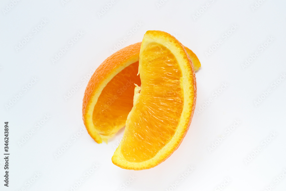 slices of orange on a white background slices of orange on a white background