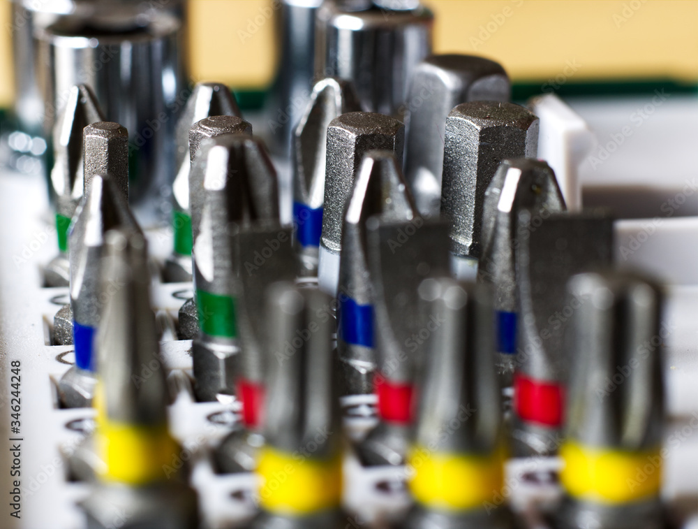 close up of screwdriver bits close up of screwdriver bits