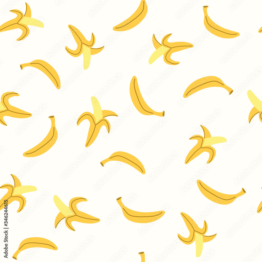 Seamless pattern with bananas. Tropical background with fruits. Hand drawn pattern for textile, T-shirt, wrapping paper. Seamless pattern with bananas. Tropical background with fruits. Hand drawn pattern for textile, T-shirt, wrapping paper.