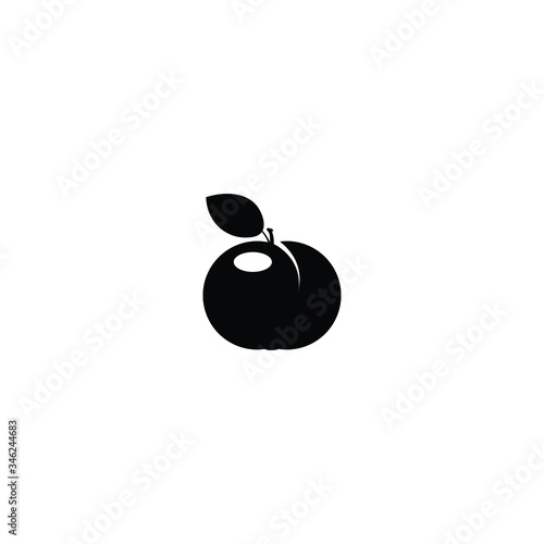 Icon of Pulm, greengage vector illustration, isolated on white background