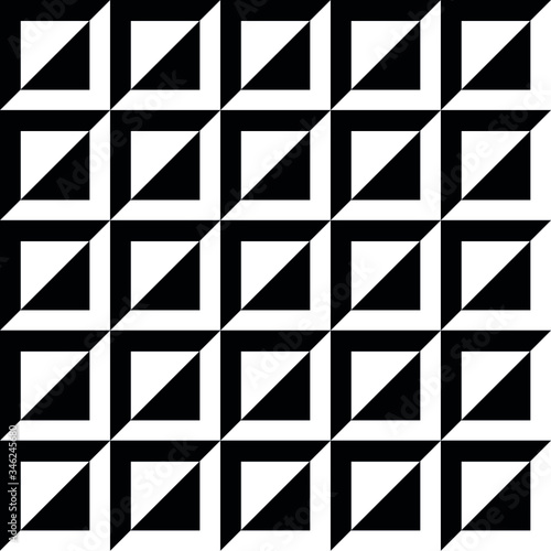 seamless geometric pattern of monochrome triangles