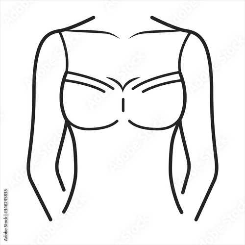 Shirt lingerie black line icon. Cloth garment for the upper body from the neck to the waist . Pictogram for web page, mobile app, promo. UI UX GUI design element. Editable stroke