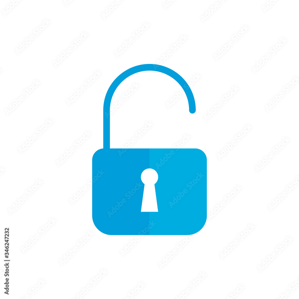 Lock with key hole. Vector icon. Simple sign. Privacy pictogram. Open lock. Open bolt. Flat modern design. Access granted. Icon for user interface. Web and mobile app. Lock with key hole. Vector icon. Simple sign. Privacy pictogram. Open lock. Open bolt. Flat modern design. Access granted. Icon for user interface. Web and mobile app.