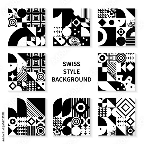 Vintage retro bauhaus design vector covers set.