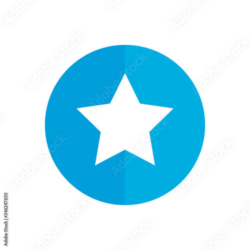 Favorite star icon button. Star sign. Highlight pictogram. Award star. Vector design. Technology. Review. Simple and modern. User interface and printable star. Success concept. Rating score. The best.