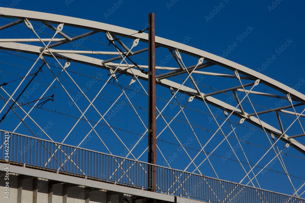 Part of the steel structure of the bridge.