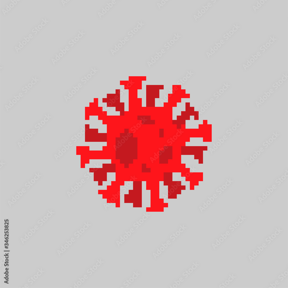 Coronavirus pixel art. virus 8 bit. Pixelate Global epidemic disease 2019-nCoV virus. Pandemic concept Coronavirus pixel art. virus 8 bit. Pixelate Global epidemic disease 2019-nCoV virus. Pandemic concept
