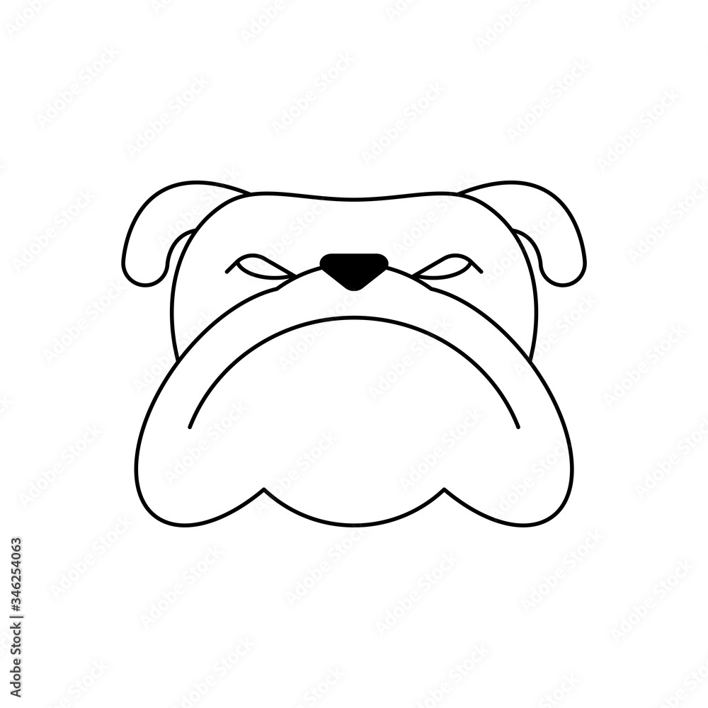 Angry dog face icon isolated. vector illustration