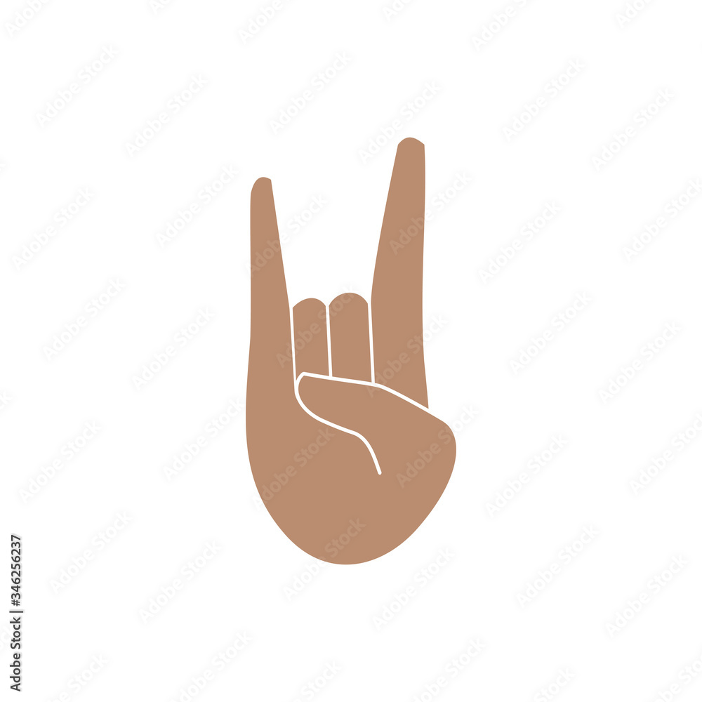 Hands gesture emoji, Sign of the Horns, rocker symbol. Isolated vector illustration Hands gesture emoji, Sign of the Horns, rocker symbol. Isolated vector illustration