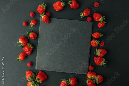 blackboard with Strawberry