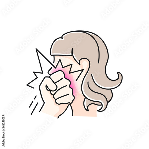 line color icon, beating on the face