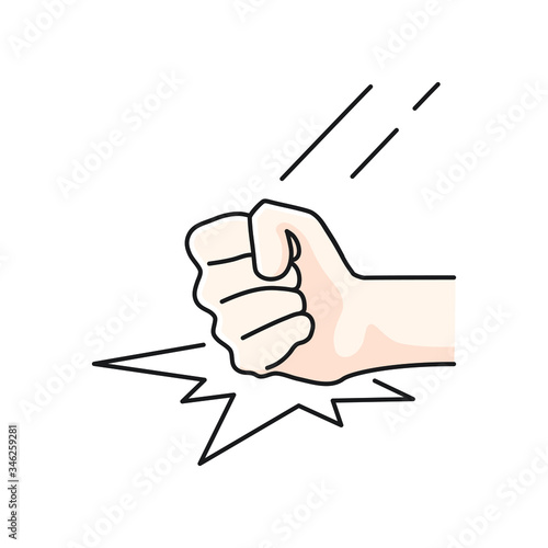 line color icon, hit the table