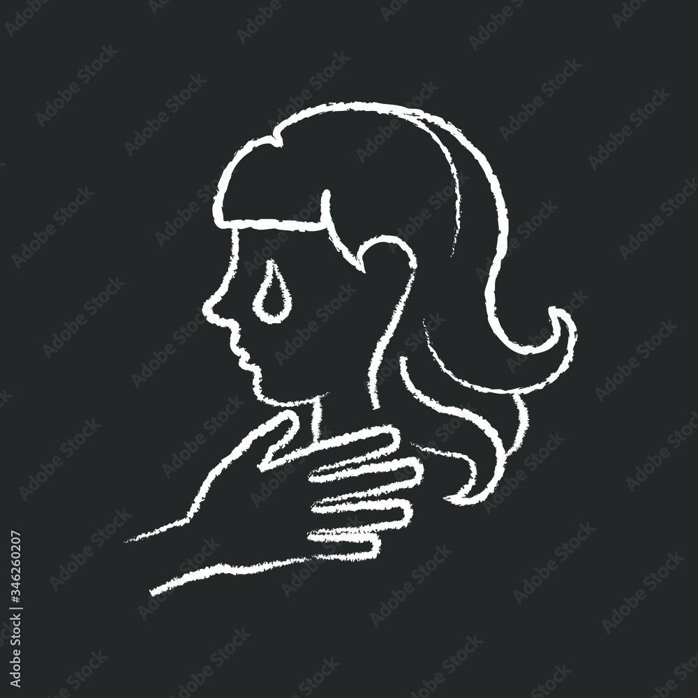 chalk icon, strangulation of a woman by the neck chalk icon, strangulation of a woman by the neck