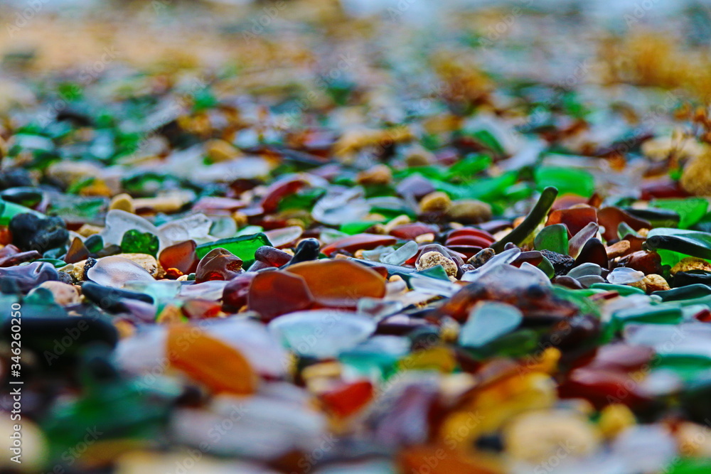 Sea glass on a beach in Bermuda Sea glass on a beach in Bermuda