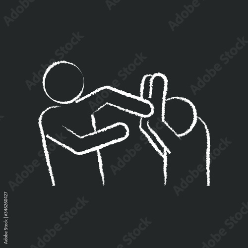 chalk icon, beating with hands of one person - another