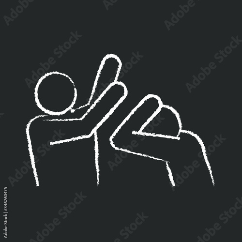 line icon, beating with hands of one person - another