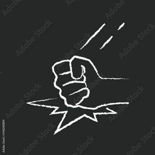 line chalk icon, hit the table