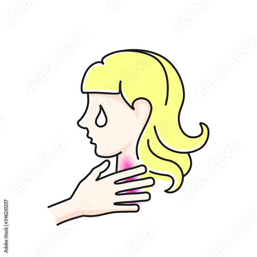color icon, strangulation of a woman by the neck