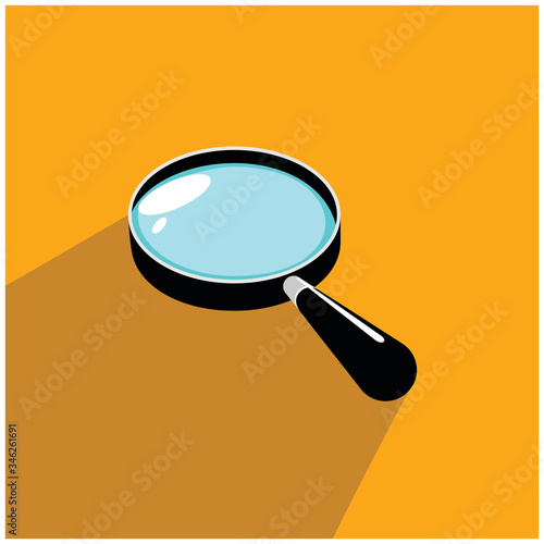 magnifying glass Magnifying glass round icon for search and zoom symbol, sign and magnifier logo. Modern magnifying glass vector