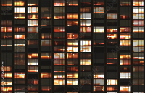  city buildings windows by night